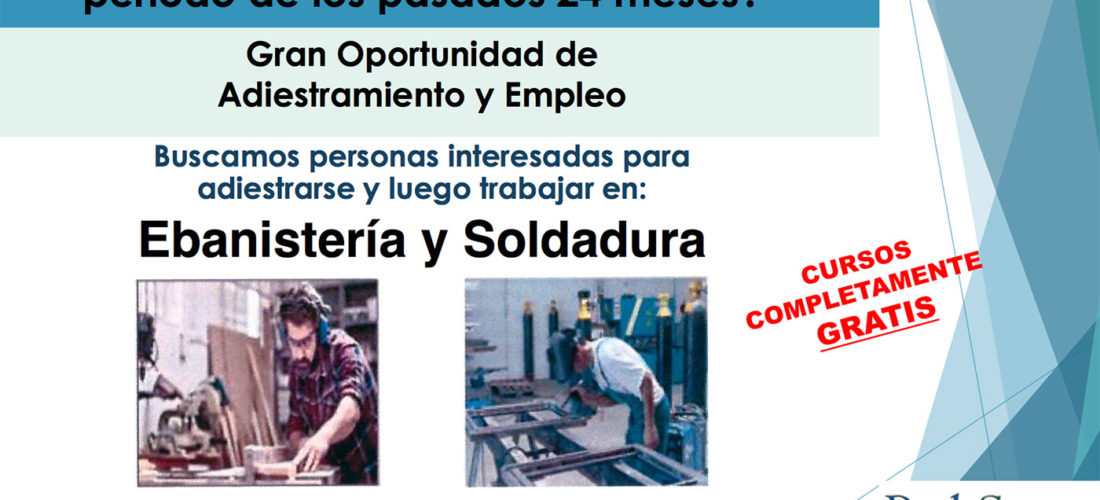 Gran adiestramiento de Adiestramiento y Empleo: Ebanistería y Soldadura