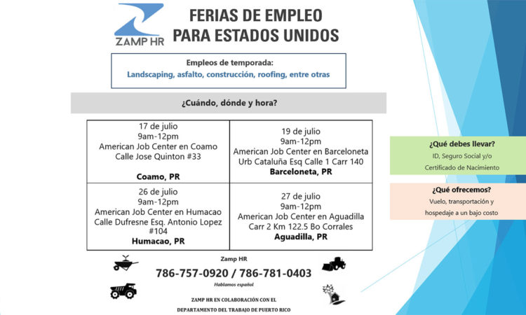 Ferias de Empleo para Estados Unidos - ZAMP HR