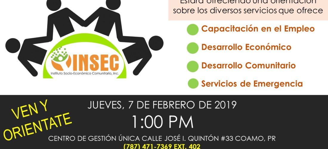 Orientación de Servicios de INSEC – Jueves, 7 de febrero de 2019