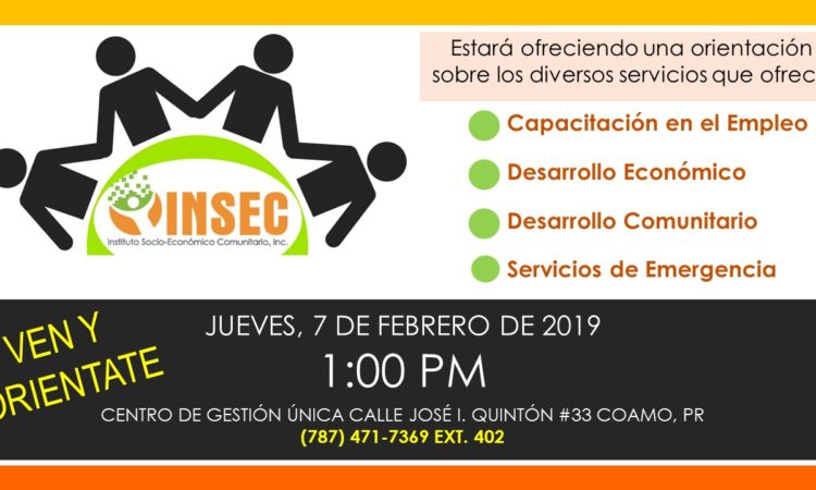 Orientación de Servicios de INSEC - Jueves, 7 de febrero de 2019