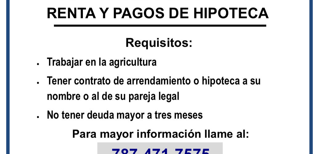 ¡Atención! Ayuda para atrasos en renta y pagos de hipoteca.