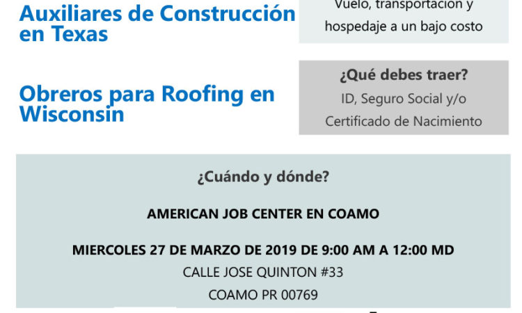 Empleos en Estados Unidos - ZAMP HR -  27 de marzo de 2019