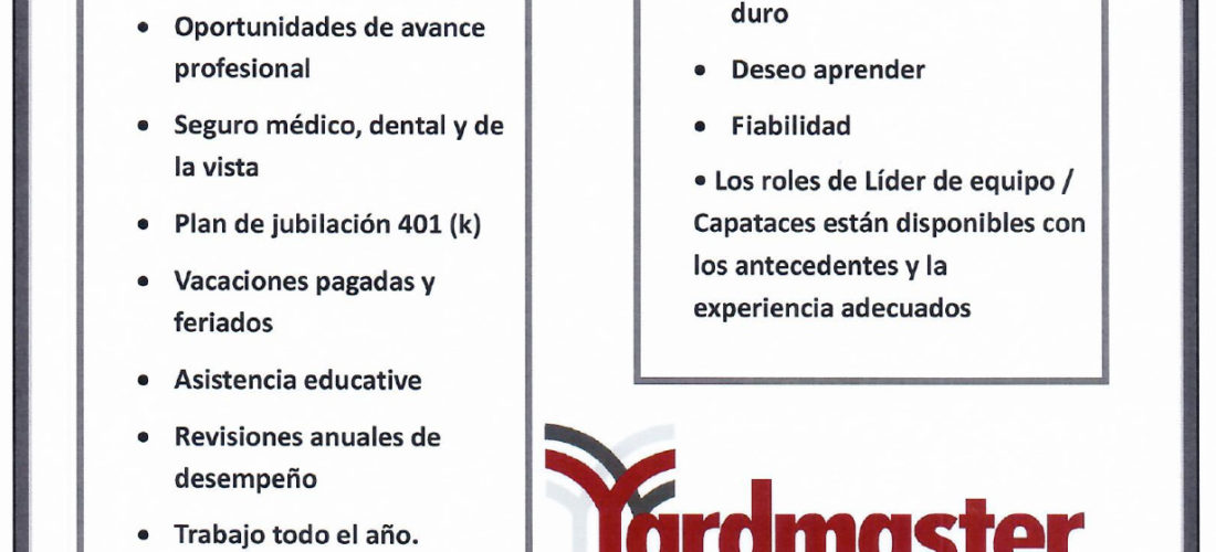 Oportunidades de Empleo en Yardmaster