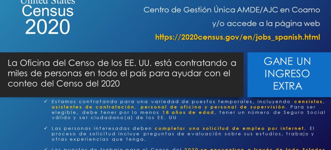 Puestos temporales en la Oficina de Censo de los EE.UU.