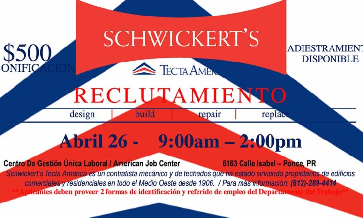 Reclutamiento Schwickert's Tecta America - 26 de abril 2019