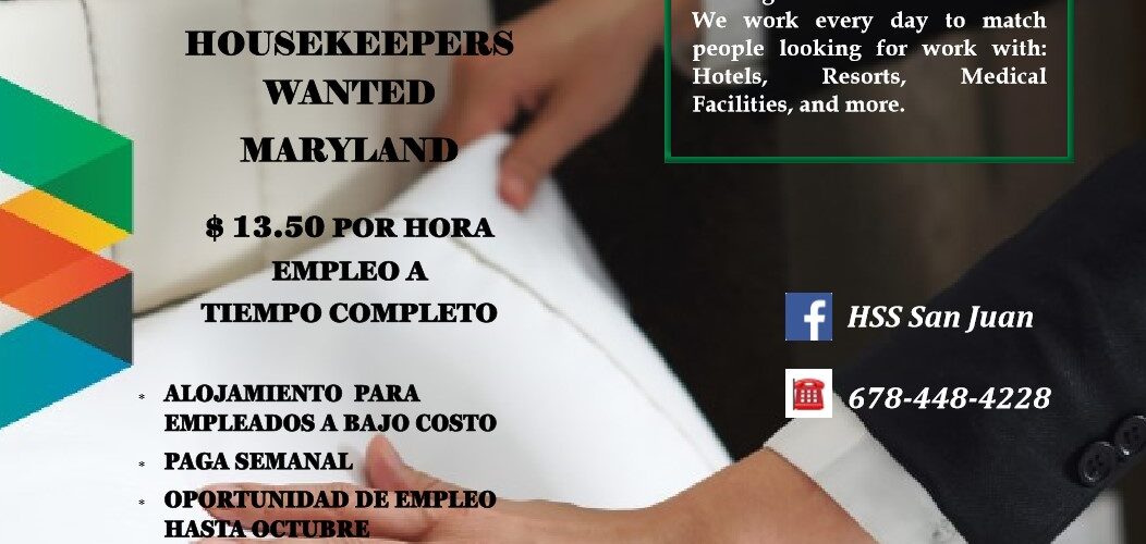 HOUSEKEEPER WANTED MARYLAND