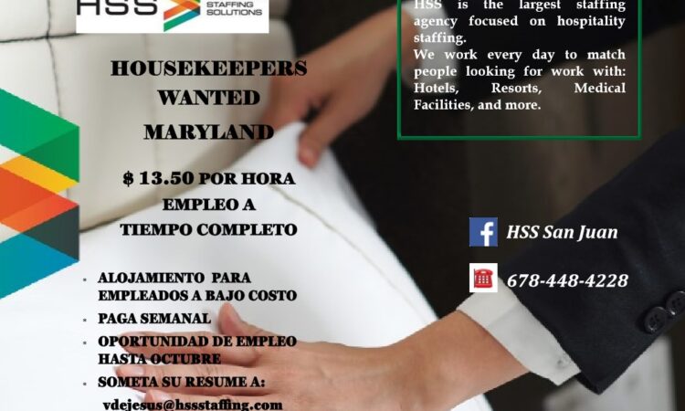 HOUSEKEEPER WANTED MARYLAND