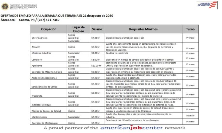 Empleos: Hasta 21 agosto 2020