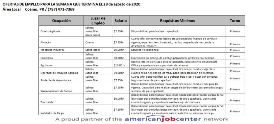 Empleos: Hasta 28 agosto 2020