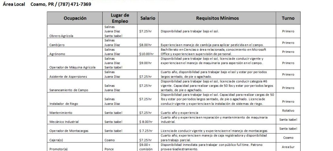 Empleos: Hasta 30 de octubre de 2020