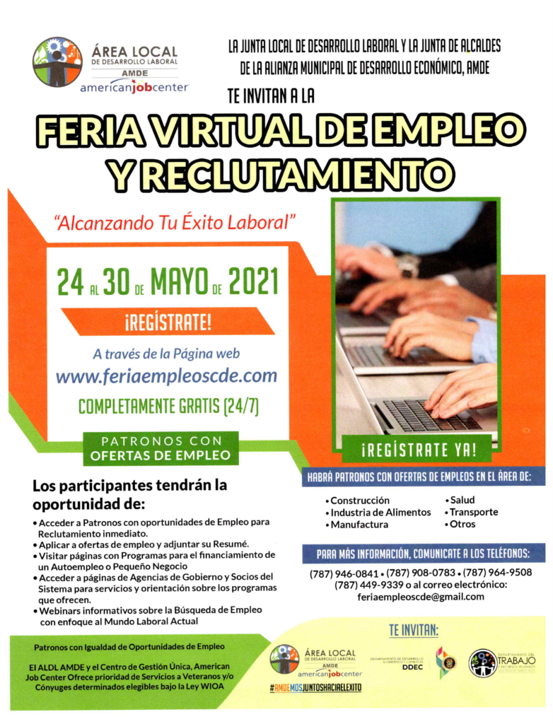 Afiche Feria Virtual de Empleo